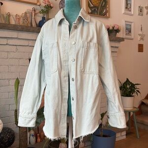 Zara Women Long sleeve Raw Hem Denim Jacket size M